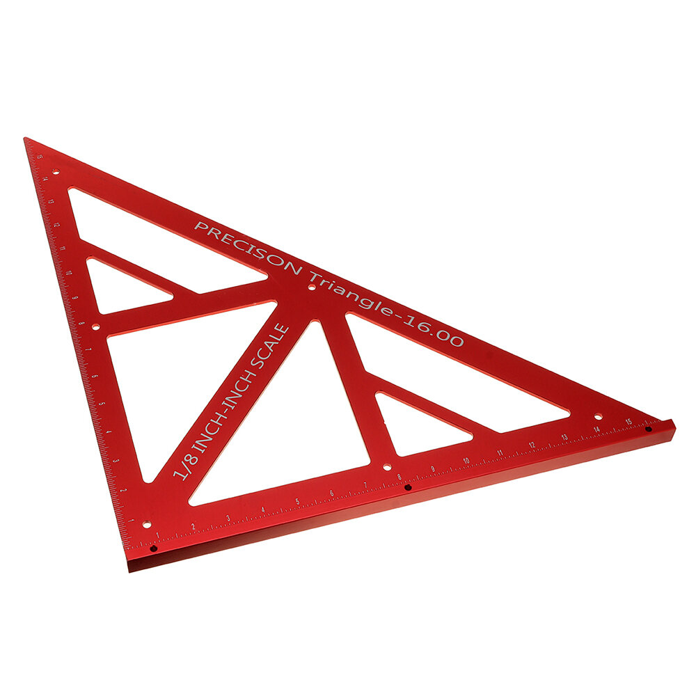 Righello triangolare multifunzione per la lavorazione del legno in lega di alluminio da 90/45 gradi Pollici Righello tri