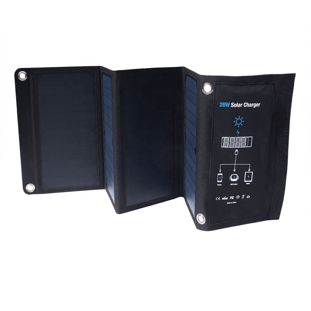 

Bakeey 28W Solar Panel Charger WIth 3* USB Output Ports Outdoor Waterproof For iPhone 13 Pro Max For DOOGEE S88 Pro For
