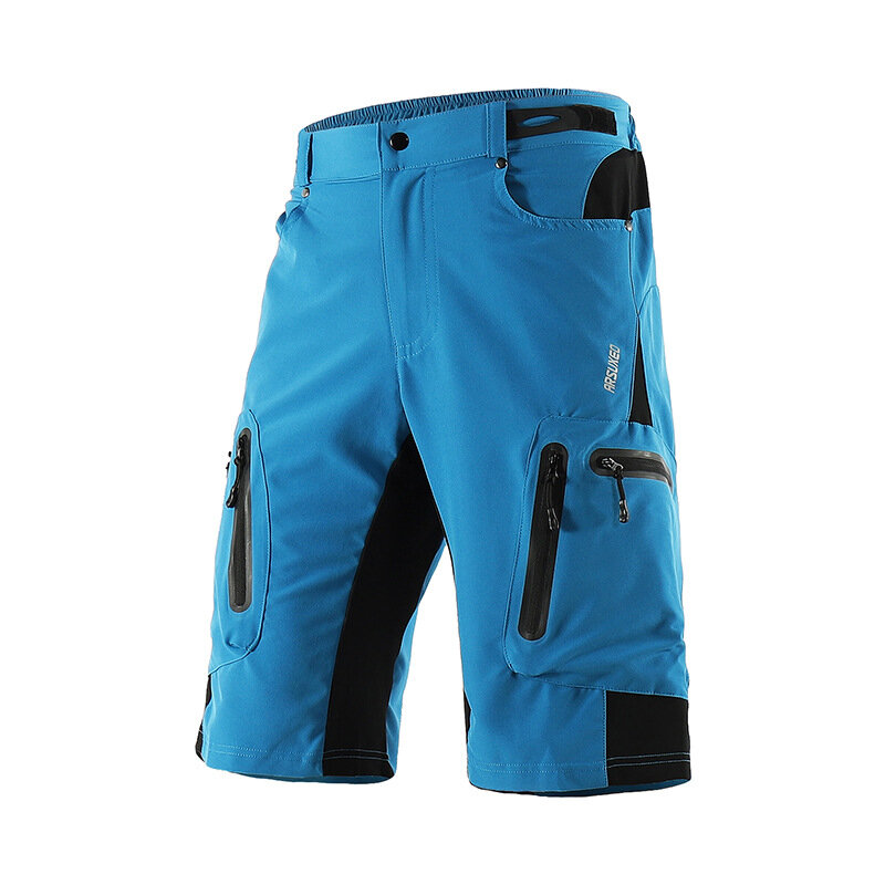 Shorts de ciclismo para homens ARSUXEO, calças esportivas com zíper impermeáveis, respiráveis e de secagem rápida para mountain bike.