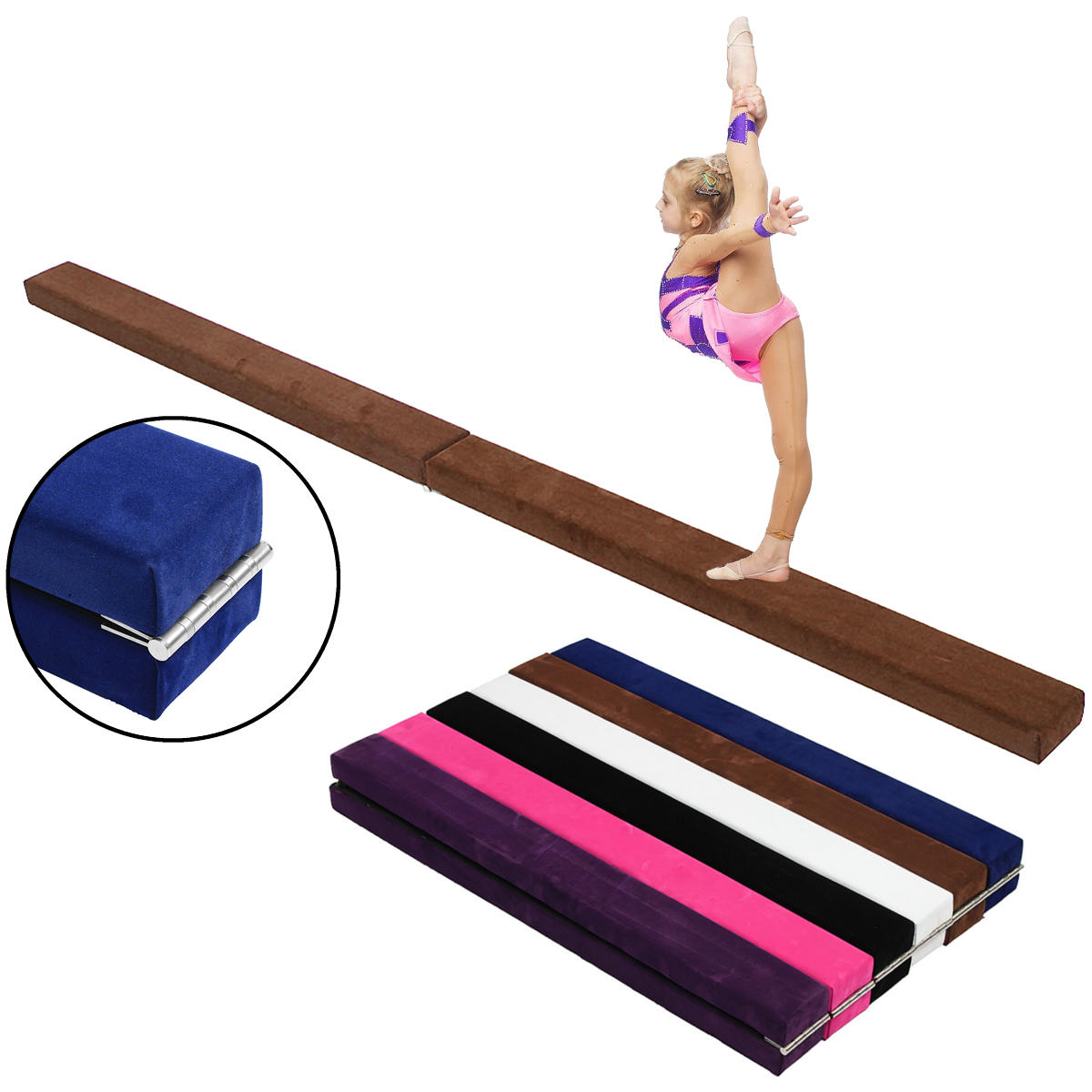 71.7x3.9x2.6inch Airtrack Professional Gymnastics Balance Mat Beam Flannel GYM Practice Training Protective Equipment