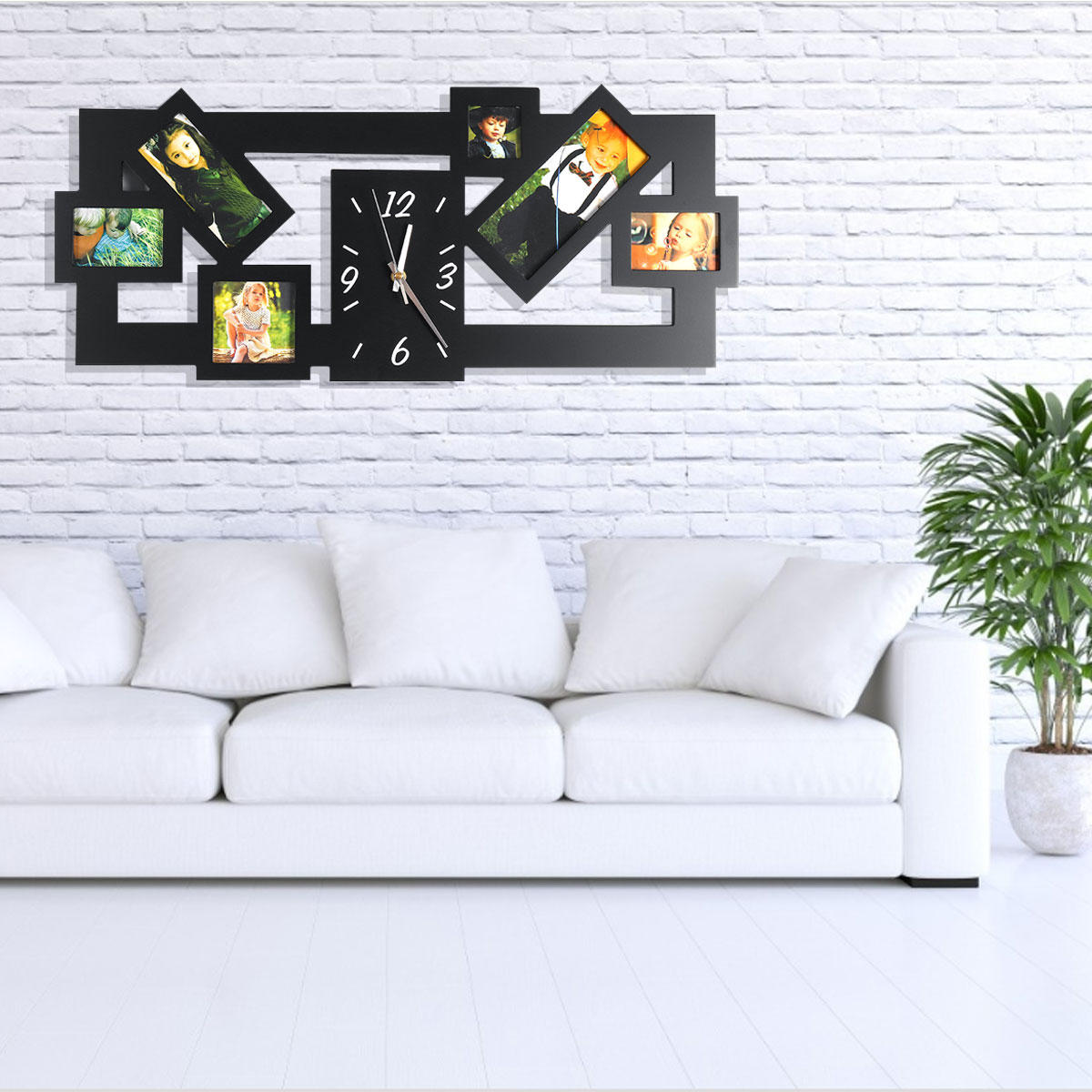 Nordic Style Photo Frame Wall Clock DIY Modern Desigh Multi Photo Art Picture Frame Clock For Living Room Horloge Home D