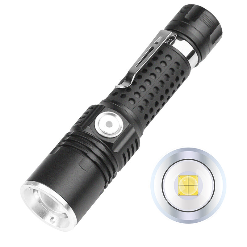 

XANES® 519 XHP50 LED Flashlight 800lm 3 Modes USB Rechargeable Zoomable EDC Tactical Torch Work Light