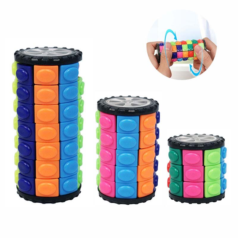 3/5/7 Layers Fidget Toy Magic Cube Puzzle Brain Teasers for Adults Cylinder Rotate Hand Game Trick Puzzle Gift for Kids
