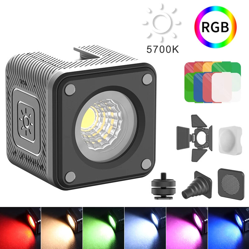Ulanzi L2 Cute Lite for Gopro Mini RGB LED Video Light 10m Waterproof IP68 Video Lamp with Color Fil