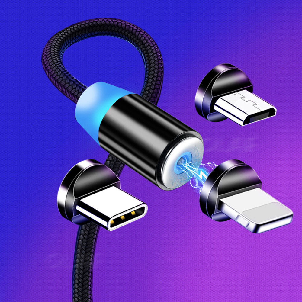 

Bakeey Magnetic LED Indicator 2.4A Type C Micro USB Fast Charging Data Cable For Huawei P30 Pro P40 Mi10 K30 Poco X2 S20