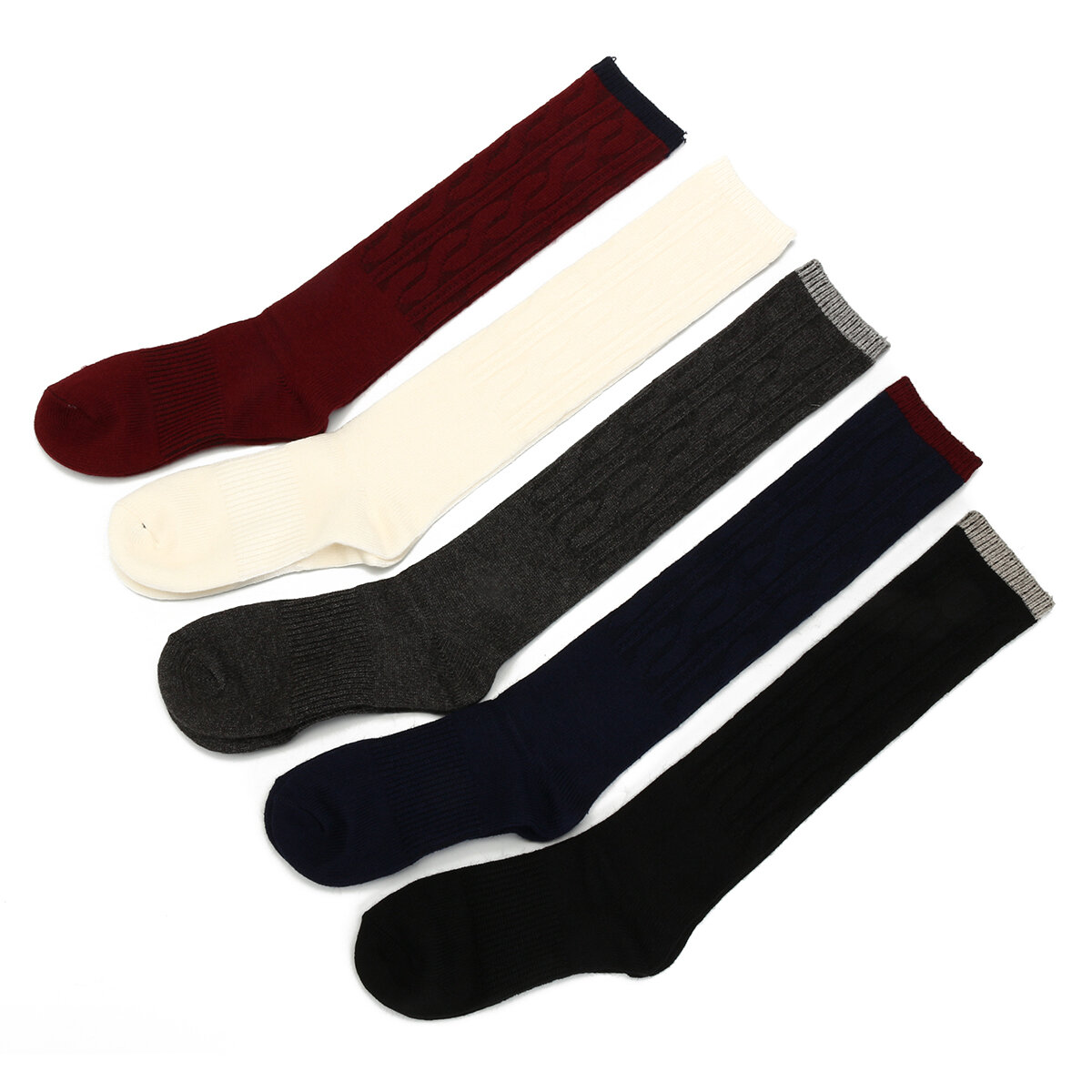 Kadınlar için %100 Kaşmir Yünü Diz Üstü Katı Sıcak Kalın Yumuşak Rahat Bot Çorabı Kış Çorabı