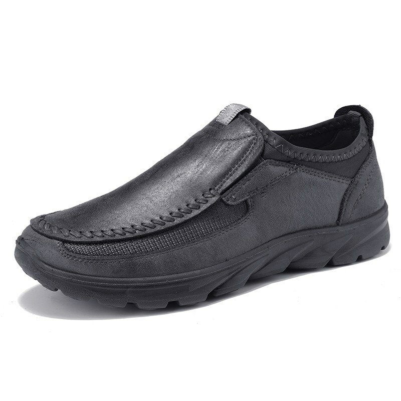 Soft Sneakers en cuir Chaussures de plein air imperméables pour hommes Travail occasionnel Chaussures de course à pied Chaussures de pêche