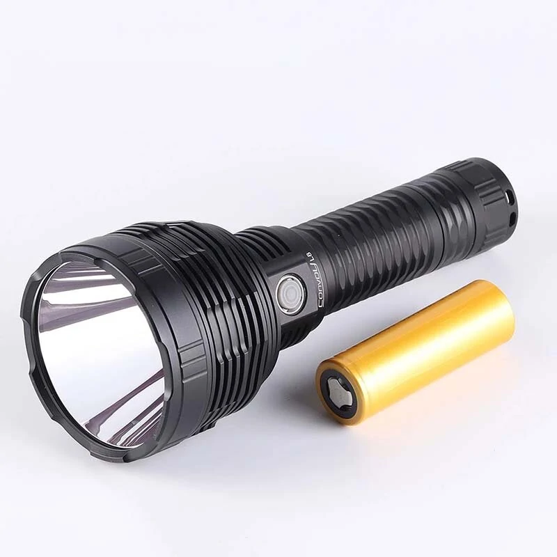 Convoy L8 SBT90.2 6400LM Strong Light Flashlight 26800 26980 Battery Type-c Rechargeable LED Torch Super Bright Long Range LED Searchlight - Black