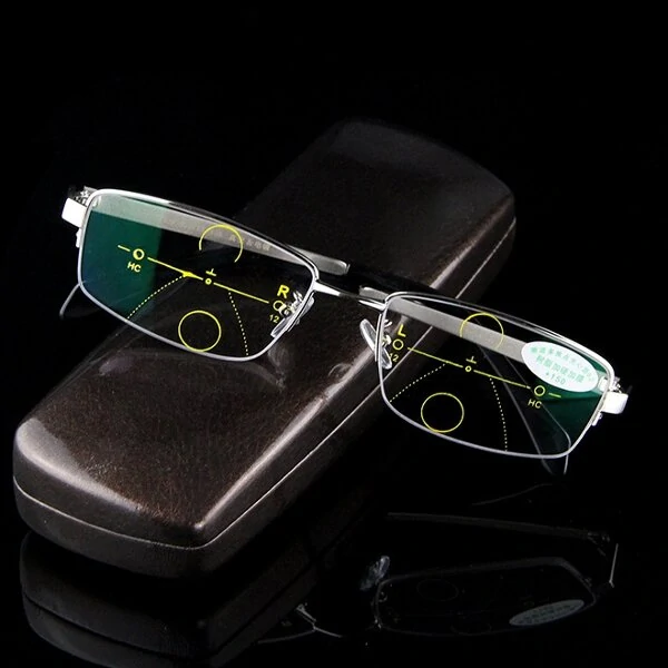 Inteligentne okulary do czytania KCASA Anty UV Progresywne soczewki wieloogniskowe Prezbiopia