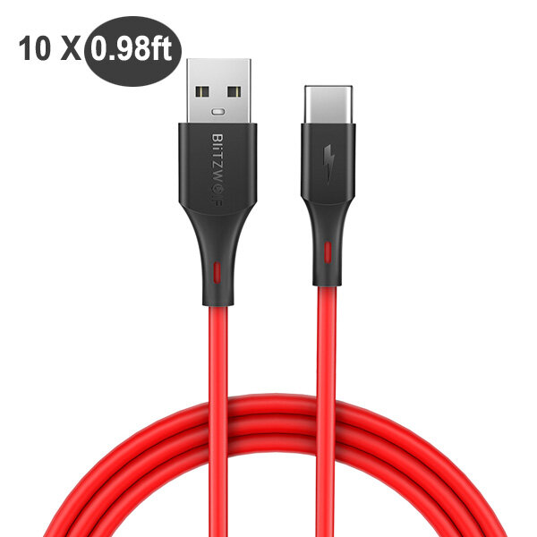 best price,10x,blitzwolf,bw,tc13,3a,type,cable,0.3m,red,eu,discount