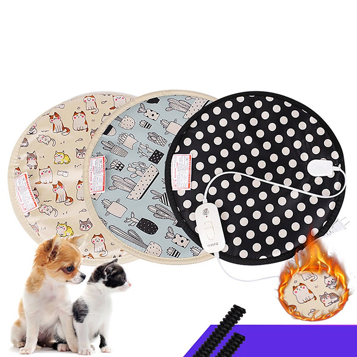 220V Pet Electric Heater Pad Winter Warm Heater Carpet for Dog Cat Temp Control Heated for Pet Mat Blanket
