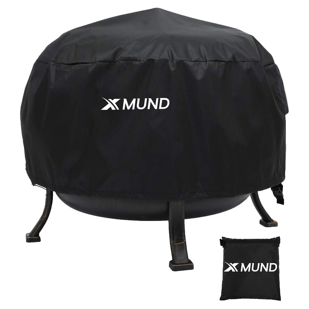 Xmund26インチファイヤーピットカバーラウンドバーベキュークッキングストーブプロテクター屋外キャンプピクニックストーブ用防水防塵シェルター
