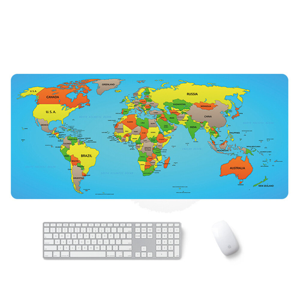 Wereldkaart Tablet Mat Laptop Gaming Muizen Grote Gamer Toetsenbord met Randvergrendeling PC Bureau 