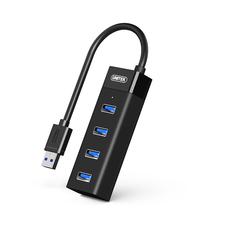 UNITEKY-3098ABK USB Hub 4 USB 3.0 Interface With Micro-USB Power Interface USB Splitter For Laptop Desktop Tablets