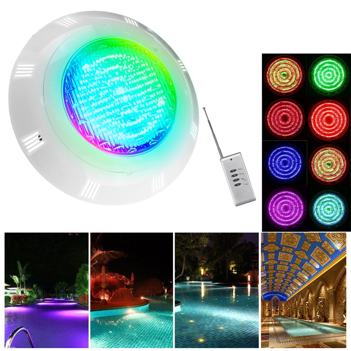

15 Вт / 30 Вт для плавания Бассейн Свет RGB LED Подводная цветная подсветка для вазы с Дистанционное Управление