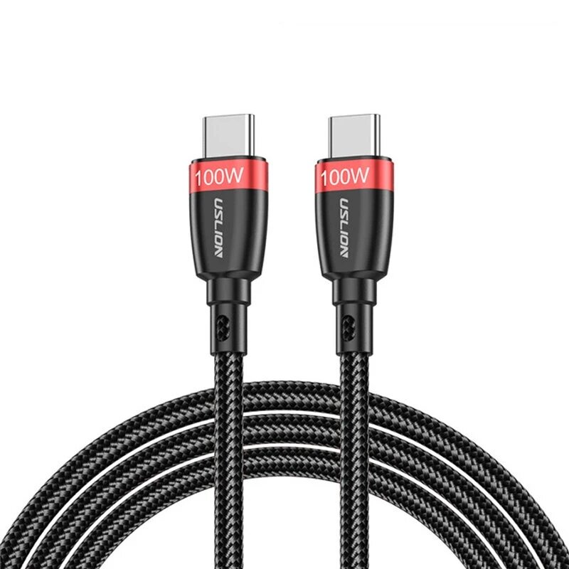 

【5 Pack】USLION 100W 5A USB-C to USB-C Cable 1M/3.3ft PD3.0 Power Delivery Cable QC4.0 Quick Charge Data Sync Cord For Hu