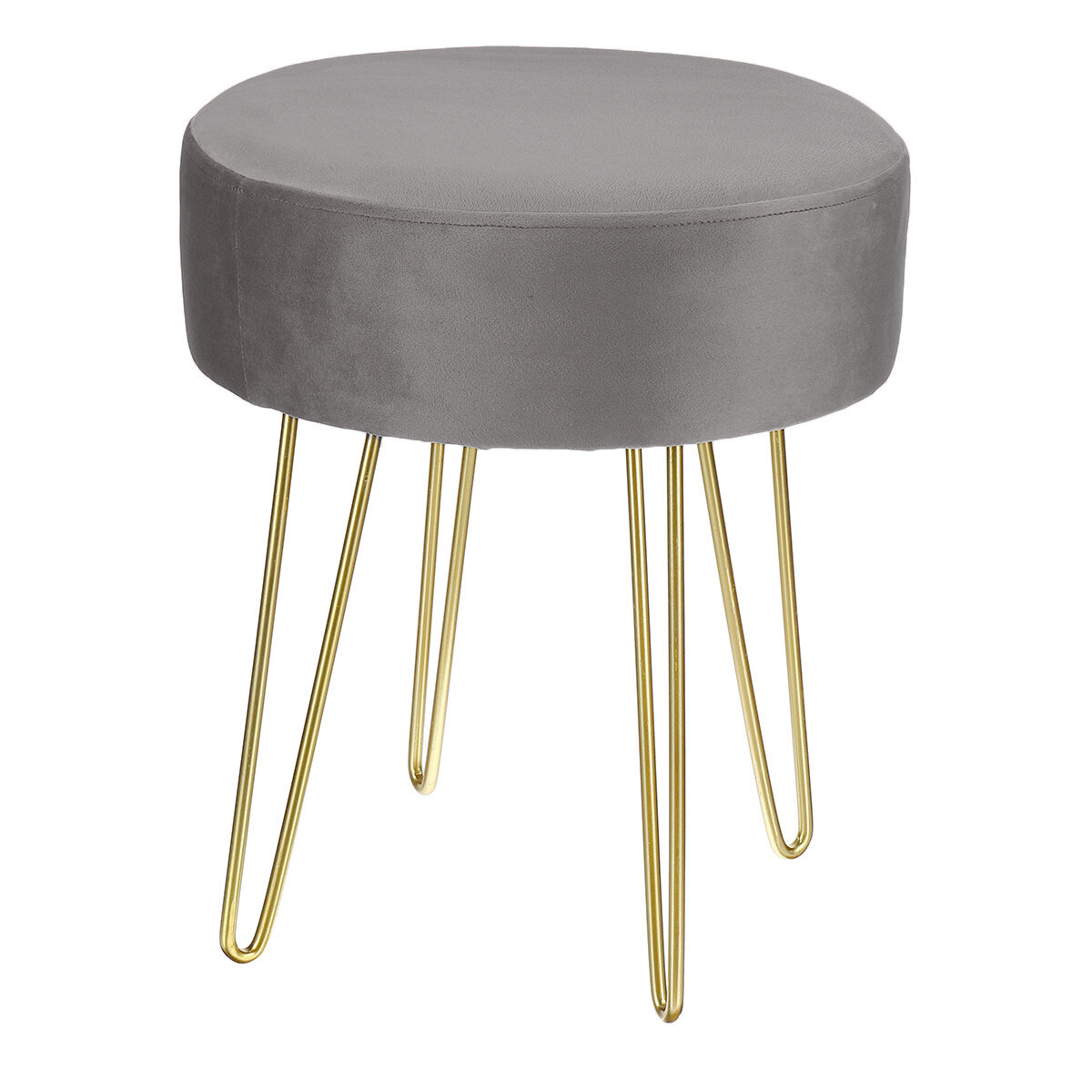 

Round Dressing Table Stool Soft Velvet Piano Chair Makeup Seat Wire Legs Home Bedroom Creative Low Stool
