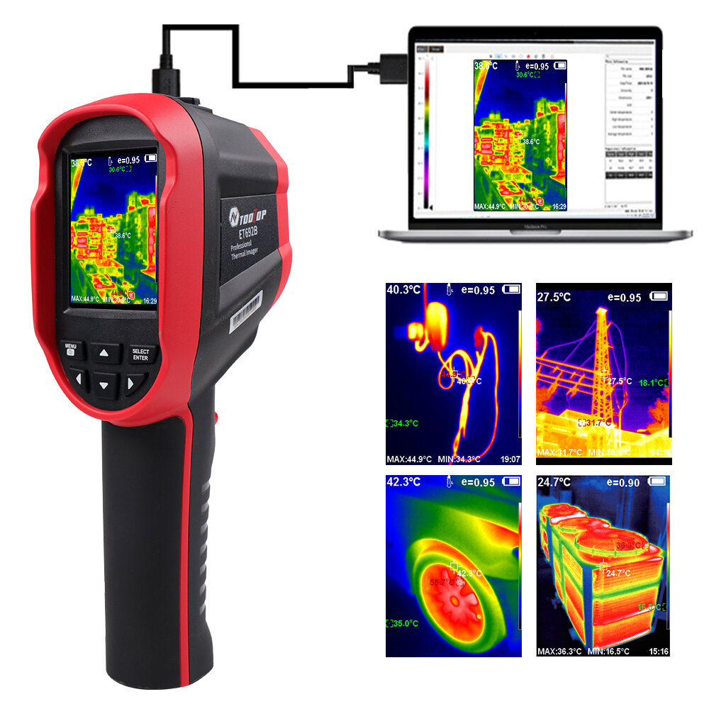 TOOLTOP ET692B 160*120 Infrared Thermal Imager -20~550℃ PC Software Analysis Industrial Thermal Imaging Camera Support 4