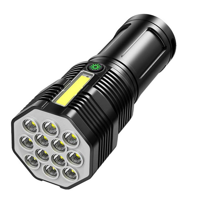 12LED Ultrabright Outdoor Home Portable LED Flashlight USB Charging Super Light Tactical Torch Emergency Bright Work Lam
