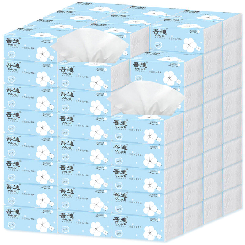 WUDI 30 Packs Natuurlijk Hout Gezichtsweefsel Advanced Soft & Sterke Reiniging Baby Camping Maaltijd Toiletpapier Doos