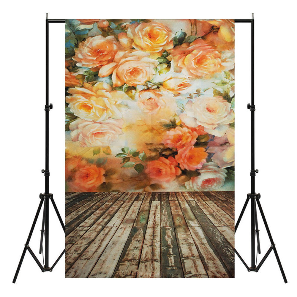 3x5FT bloem muur houten vloer fotografie achtergrond Studio Prop achtergrond