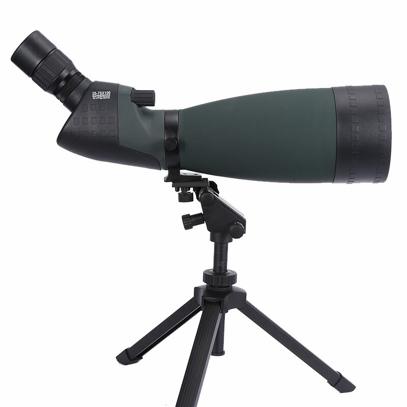 MAIFENG25-75X100ハイズームHDバードウォッチング用三脚付き望遠鏡防水スポッティングスコープ単眼