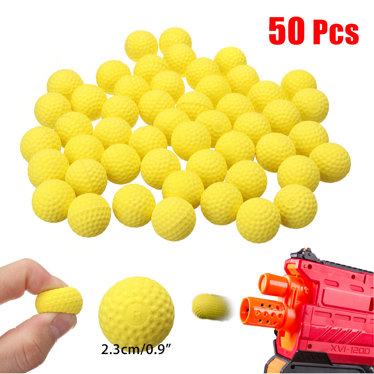

50Pcs 2.3cm PU Buoyancy Rounds Bullet Balls Kids Toy Ball for Hunting Garden