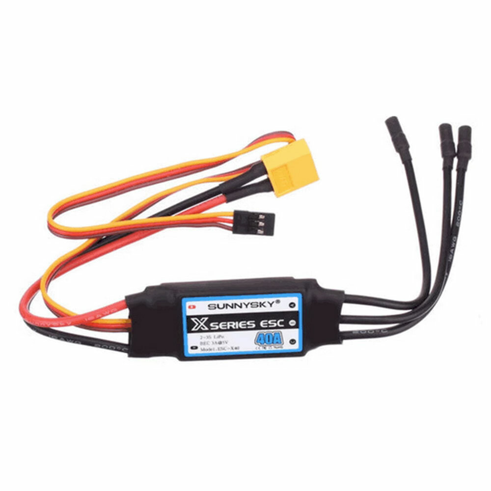 SUNNYSKY X Series 40A 2-4S Brushless ESC With 5V/3A BEC 3.5mm XT60 Plug For RC Airplane
