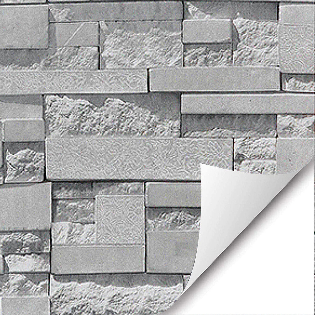 Gray Wallpaper Sticker Wall Cloth Wallpaper Self-Adhesive Waterproof Pvc Retro Brick Pattern Stone W