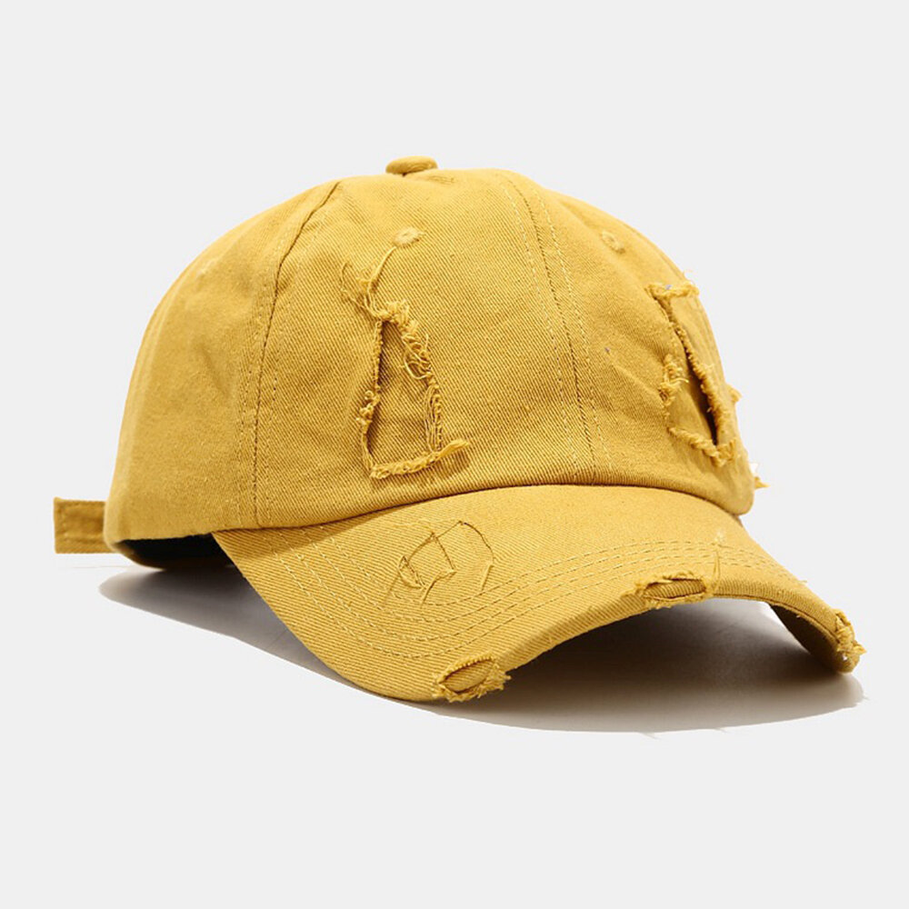 Unisex Cotton Broken Holes Fashion Outdoor Sunshade Baseball Hat