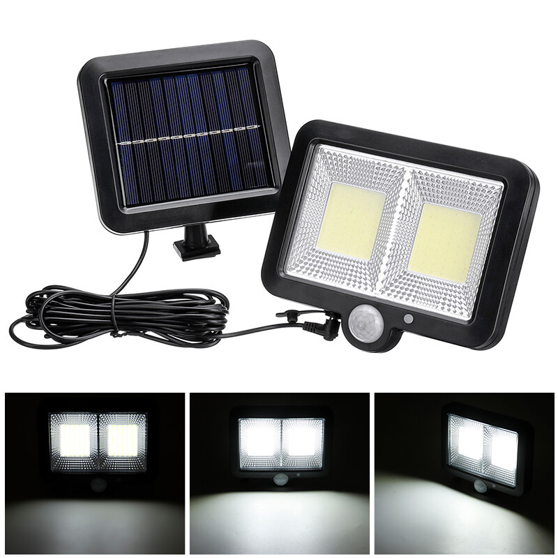 3 Modi 108 Lampenperlen COB Split IP65 Solarladung Licht Infrarot-Human-Body-Sensor Split Wandbehang Garage Beleuchtung Licht