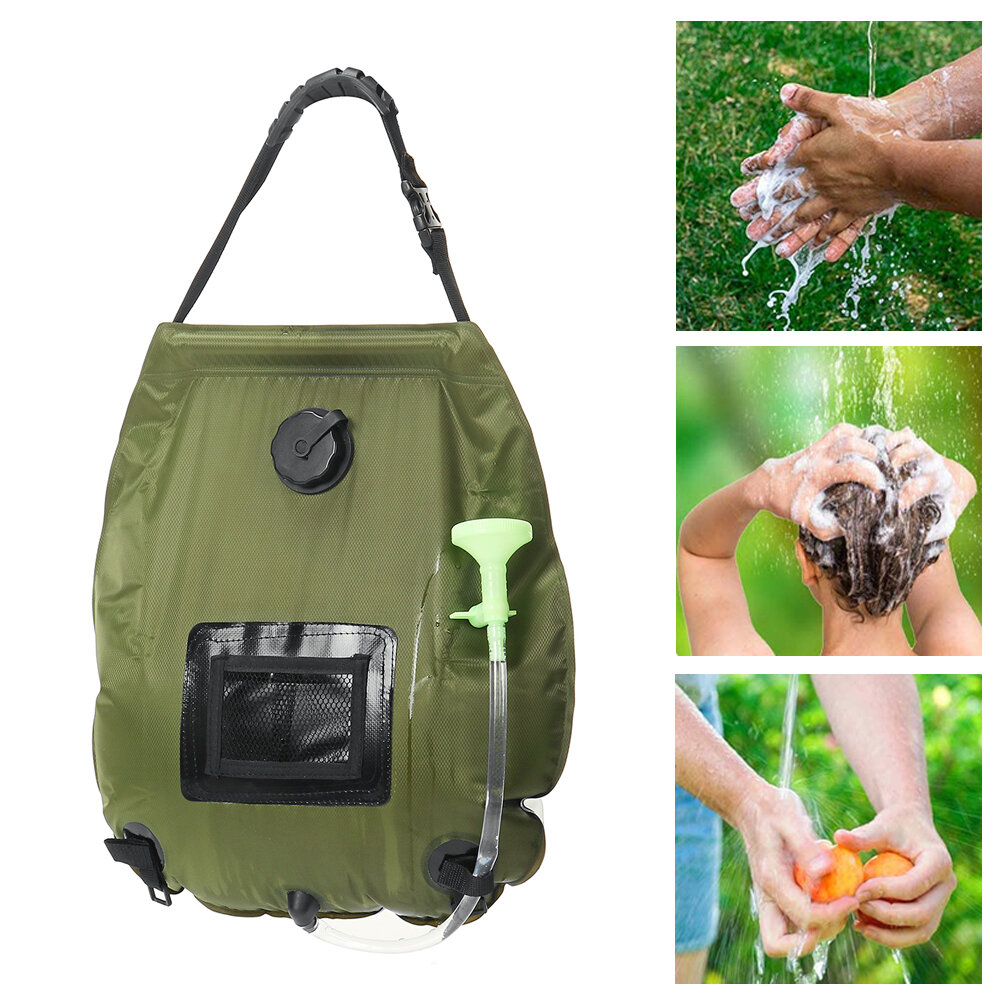 0L Φορητή τσάντα ντους ηλιακού φωτός Φορητή αποθήκευση νερού Ήλιος Συμπαγής θερμαινόμενος στην ύπαιθρο για κάμπινγκ, ταξίδια και παραλία.