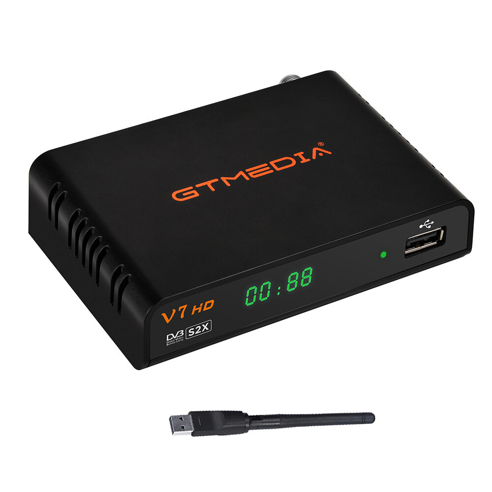 

GTMEDIA V7 HD DVB-S DVB S2 S2X 1080P Set Top Box Satelite Decoder TV Receiver with USB WIFI Support YouTube Powervu Biss