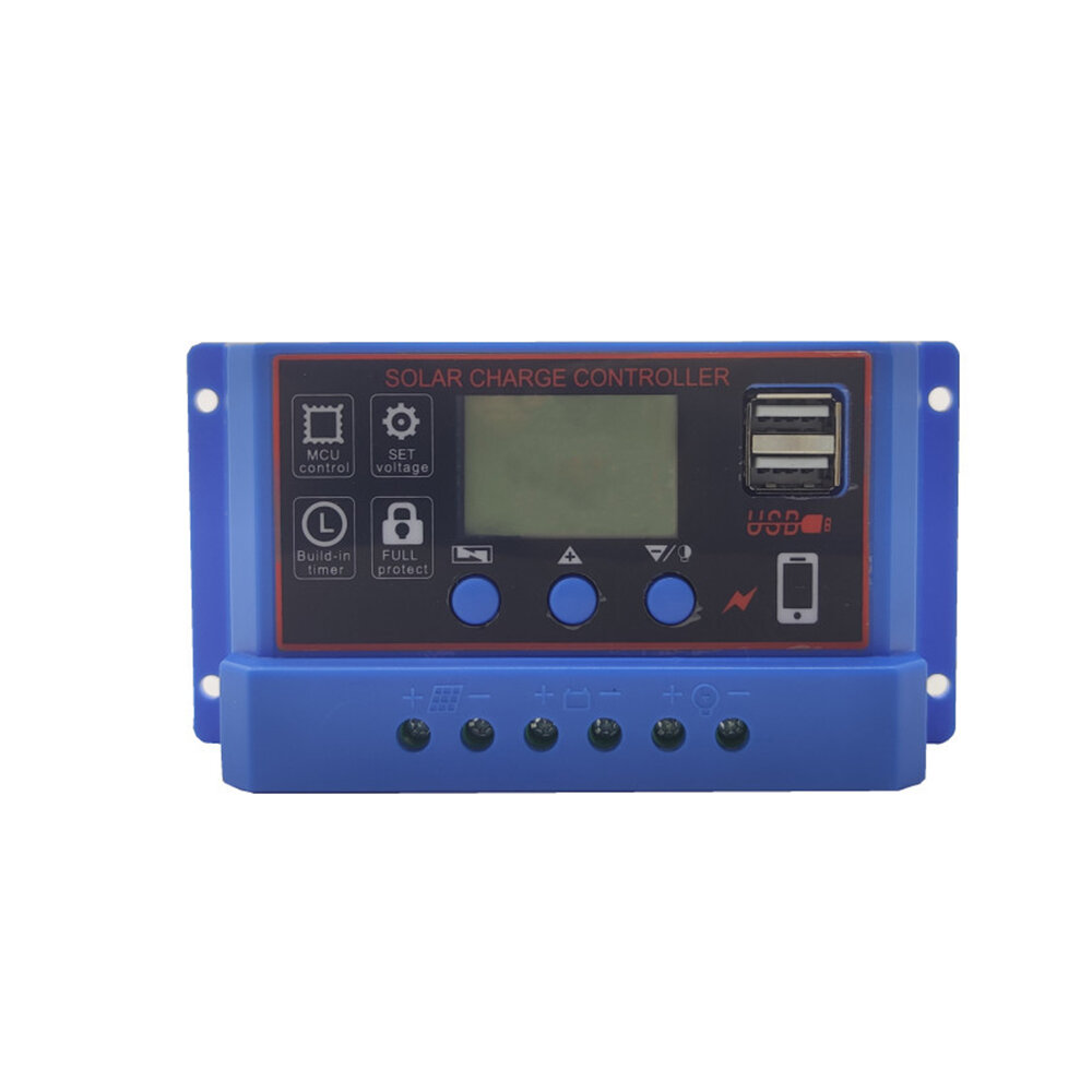 

PWM 12V 11.1V Solar Charge Controller LCD Display Over-charge Over-voltage Over-heating Protection