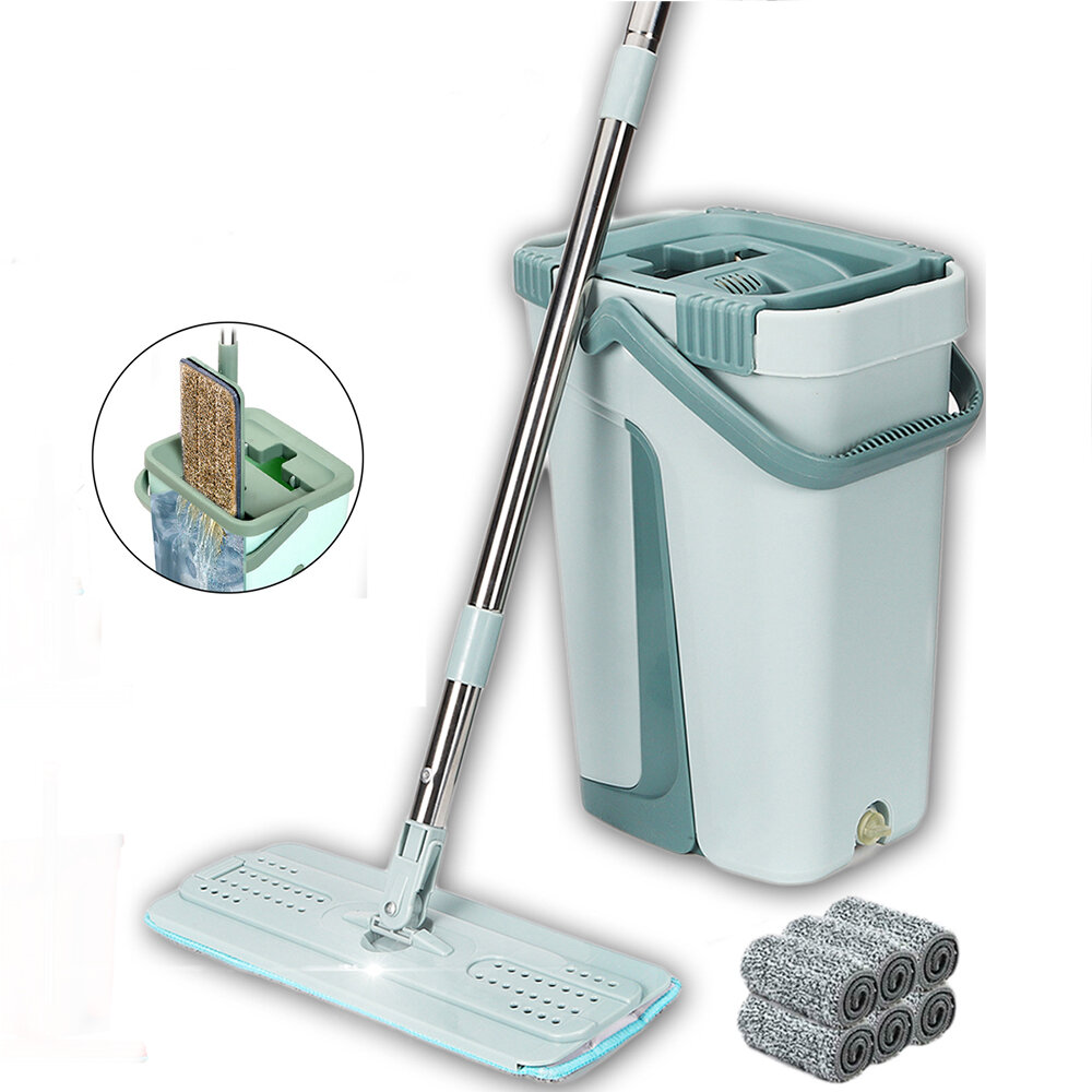 

Flat Bucket Mops 360° Rotatable Fine Fiber Cleanner Free Hand Spin Washing Ultrafine Magic Floor Mop