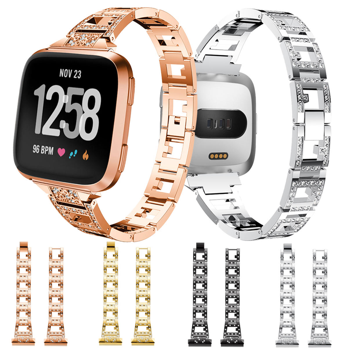 

Bakeey Lady Bling Rhinestone Stainless Steel Watch Band Strap For Fitbit Versa