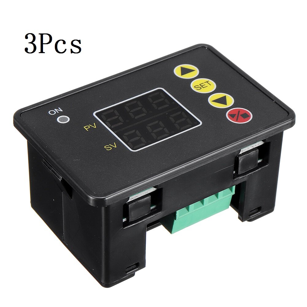 

3Pcs T2310 DC12V Programmable Digital Time Delay Switch Relay T2310 Normally Open Timer Control Module 0-999S/Min/Hour