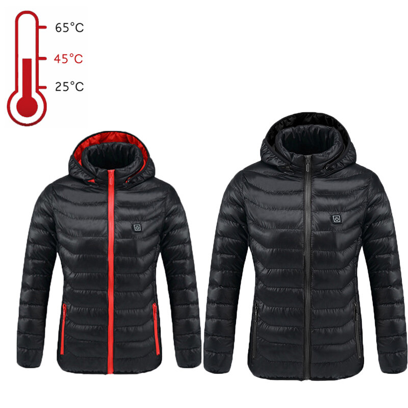 TENGOO 3-biegi stała temperatura męska kurtka ocieplana zimowa damska wiatroszczelna ciepła kurtka zewnętrzna inteligentna zmywalna kurtka wędkarska dla par