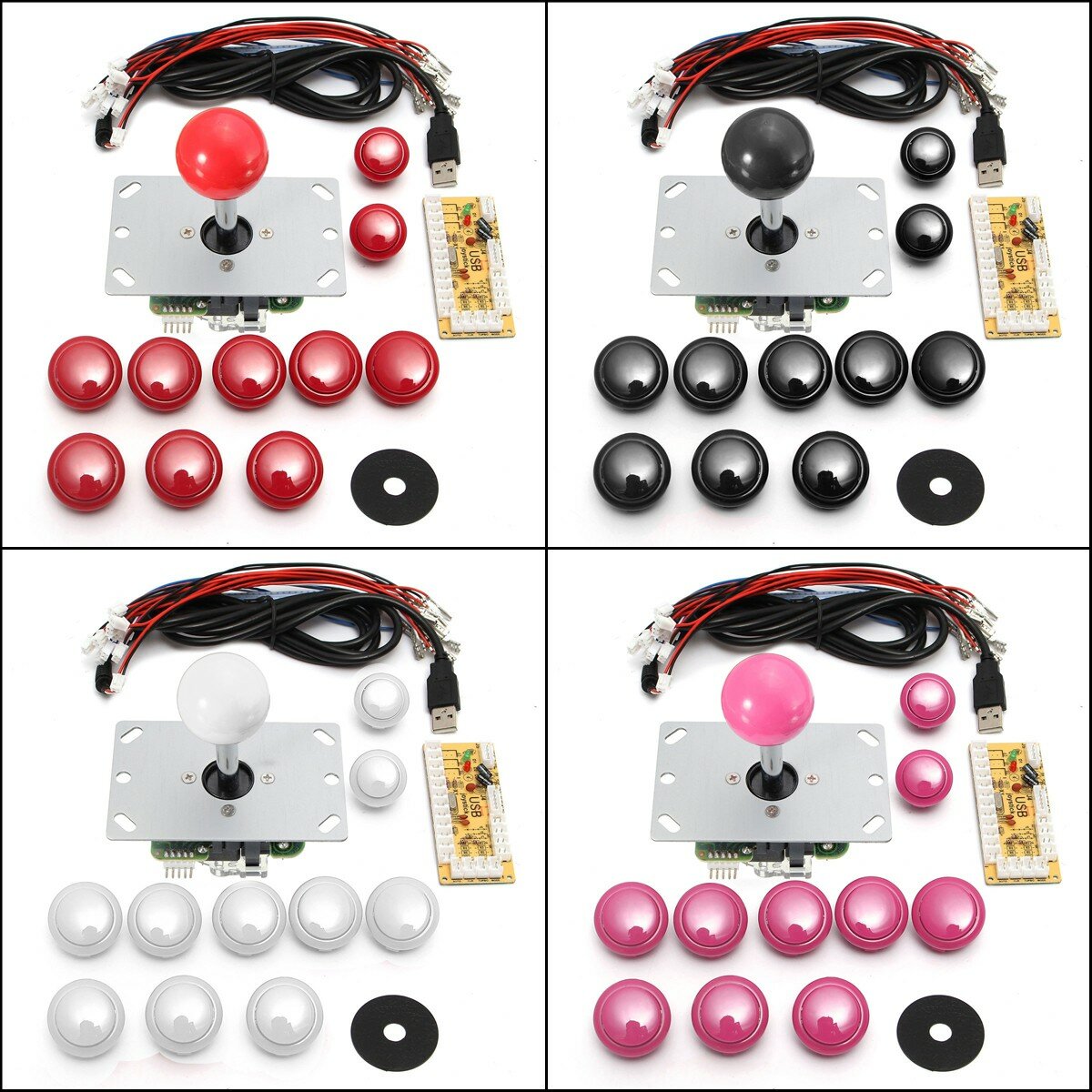 Arcade Joystick EC DIY Arcade Parts Kits USB Encoder Arcade Buttons x10 