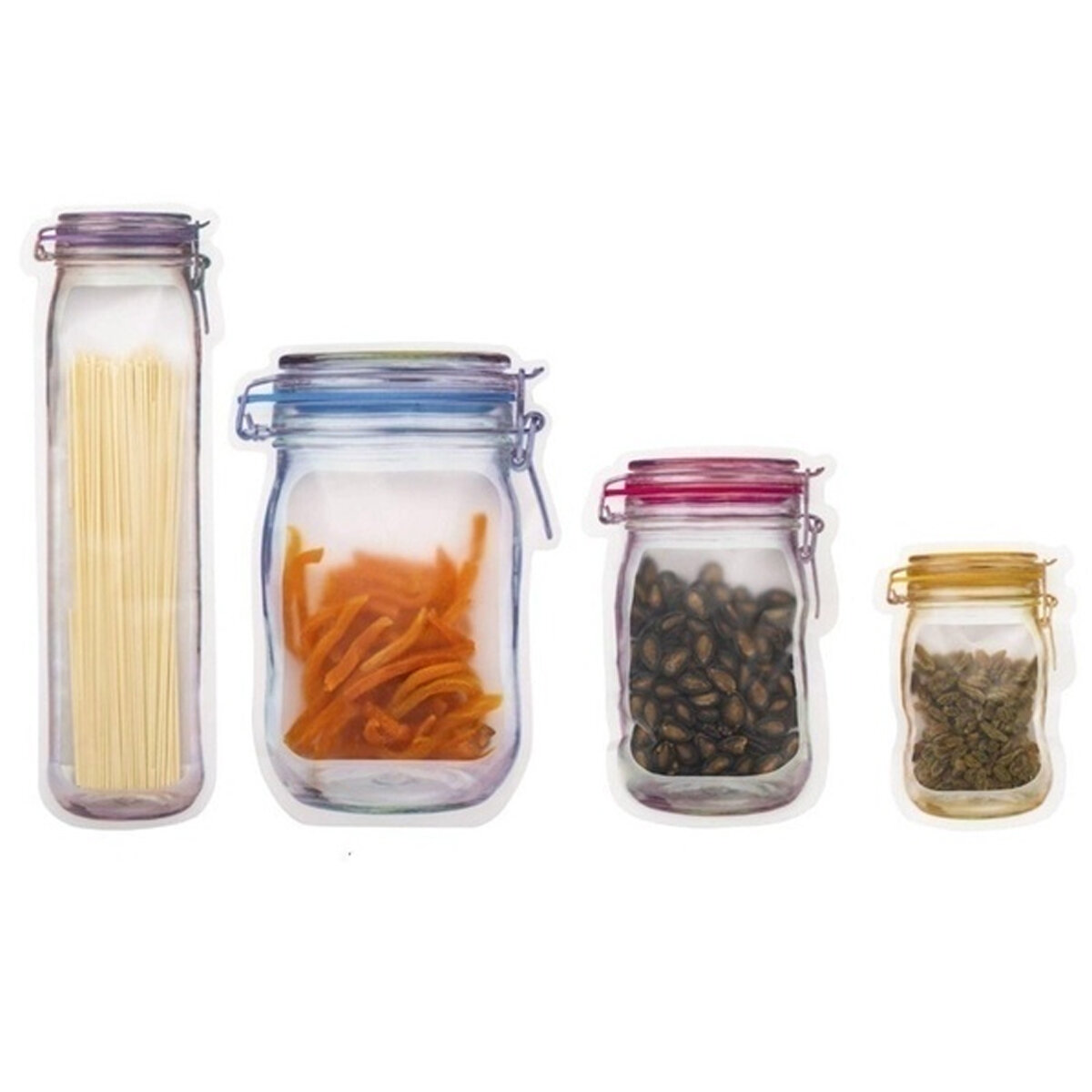 Reusable Mason Jar Bottles Bags Nuts Candy Cookies Bag Seal Fresh Food Storage 