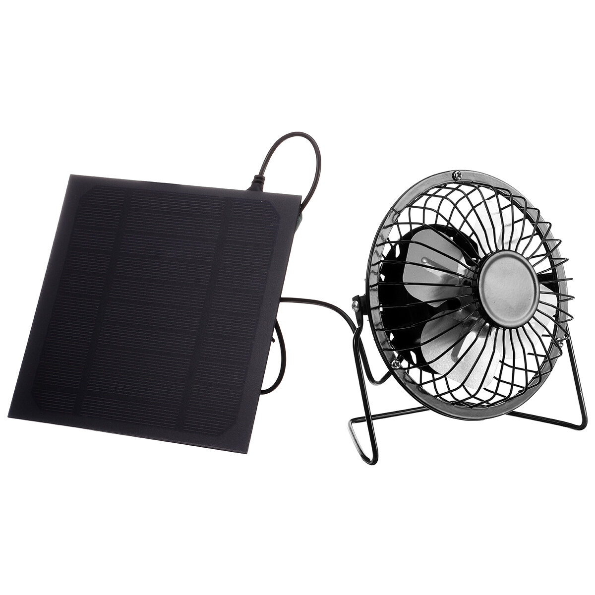 5W 5V 4 inch zonnepaneel externe ventilator draagbare ventilator voor buitenreizen