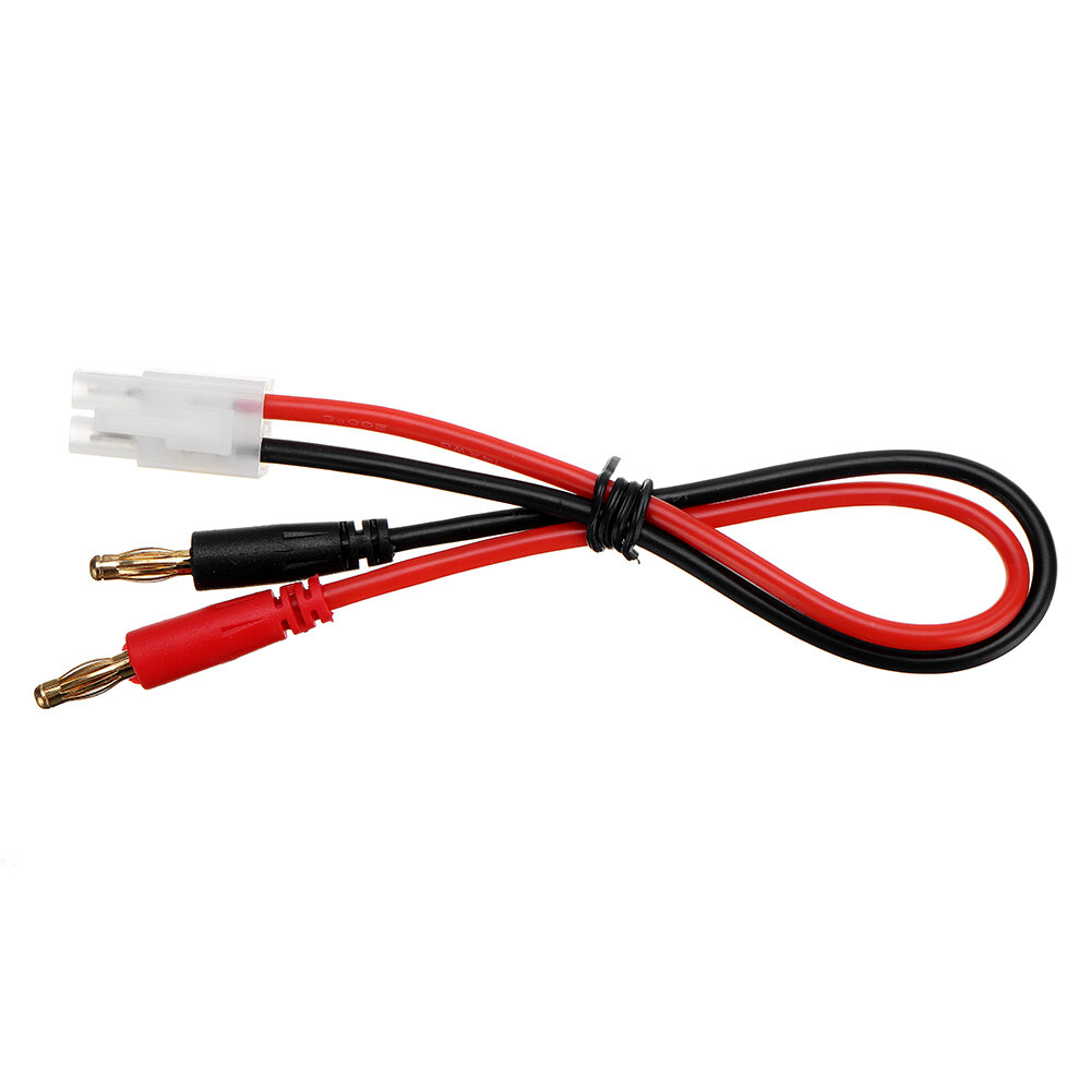 EUHOBBY 25cm 14AWG Tamiya Male Plug to 4.0mm Banana Male Plug Silicone Charging Cable for Battery Ch