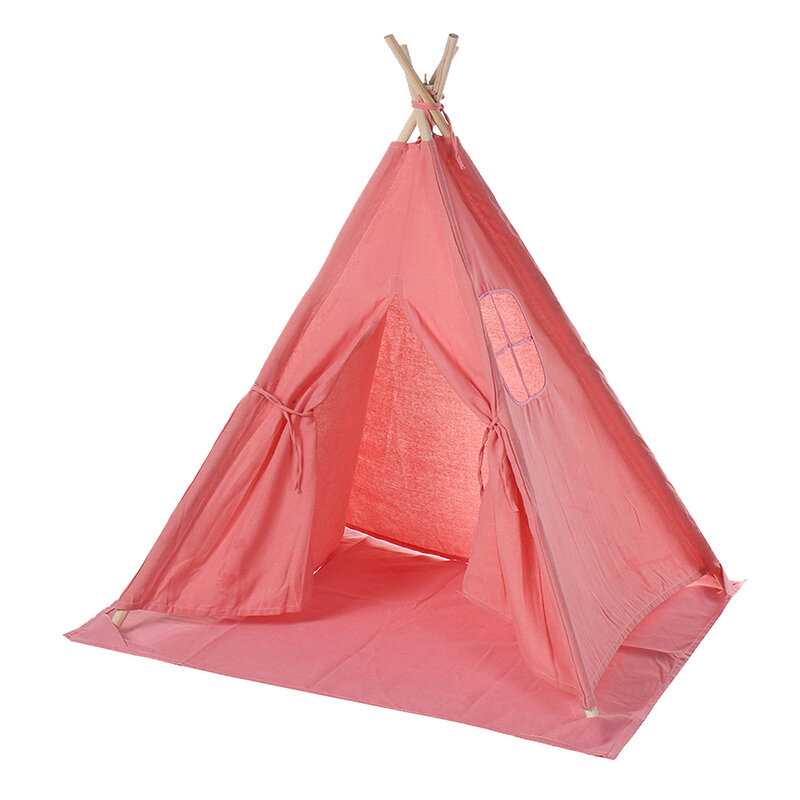 1.6M Play Tent Game House Tipi Triangle KidsTent Teepee Canvas Sleeping Dome Teepee House Wigwam Room Children's Tent