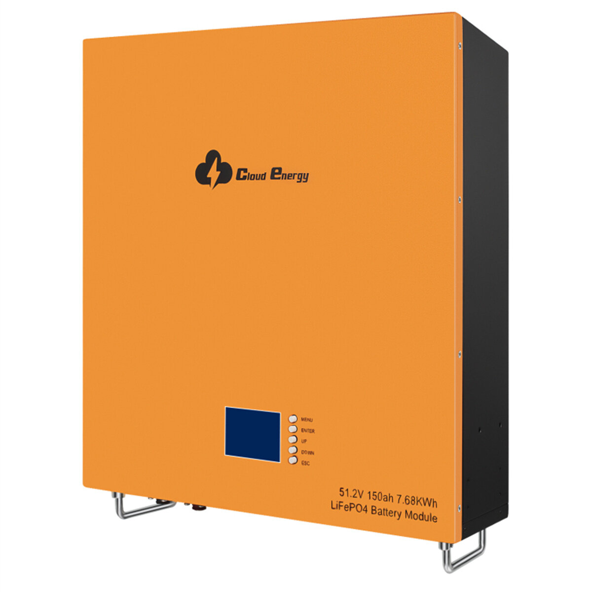 [EU Direct] Μπαταρία λιθίου LiFePO4 Cloudenergy 48V 150Ah 7.68KWh τοποθετούμενη στον τοίχο,με 6000+ κύκλους ζωής,ενσωματωμένο BMS & Οθόνη LED,για κατασκηνώσεις,οικιακές αποθηκεύσεις ενέργειας