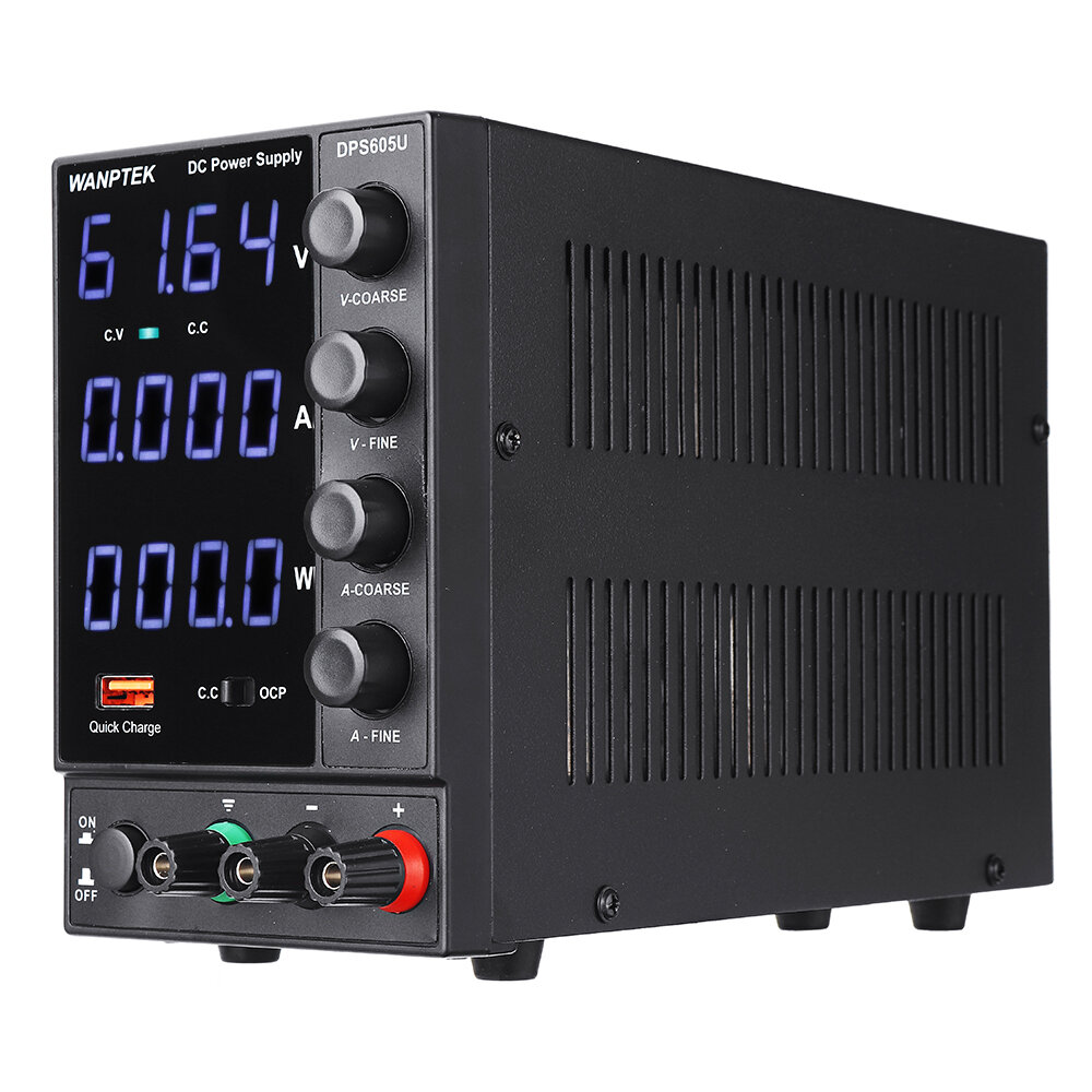 Wanptek DPS605U 110 V / 220 V 4 cijfers Display Instelbare DC-voeding 0-60 V 0-5A 300 W USB Snel opl