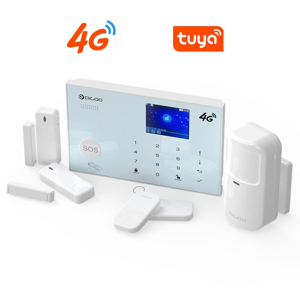 Zestaw alarmowy DIGOO DG-ZXG30 Tuya 4G&GSM za $72.20 / ~273zł