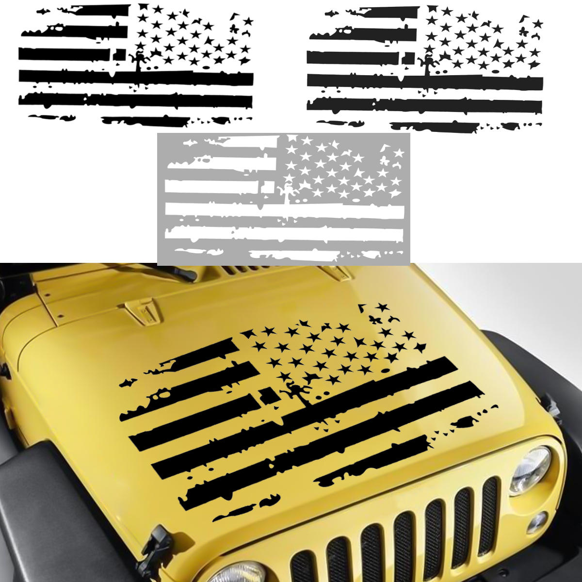 Auto Amerikaanse USA Vlag Hood Verduisterend Vinyl Decal Stickers Voor Jeep / Wrangler JK TJ YJ