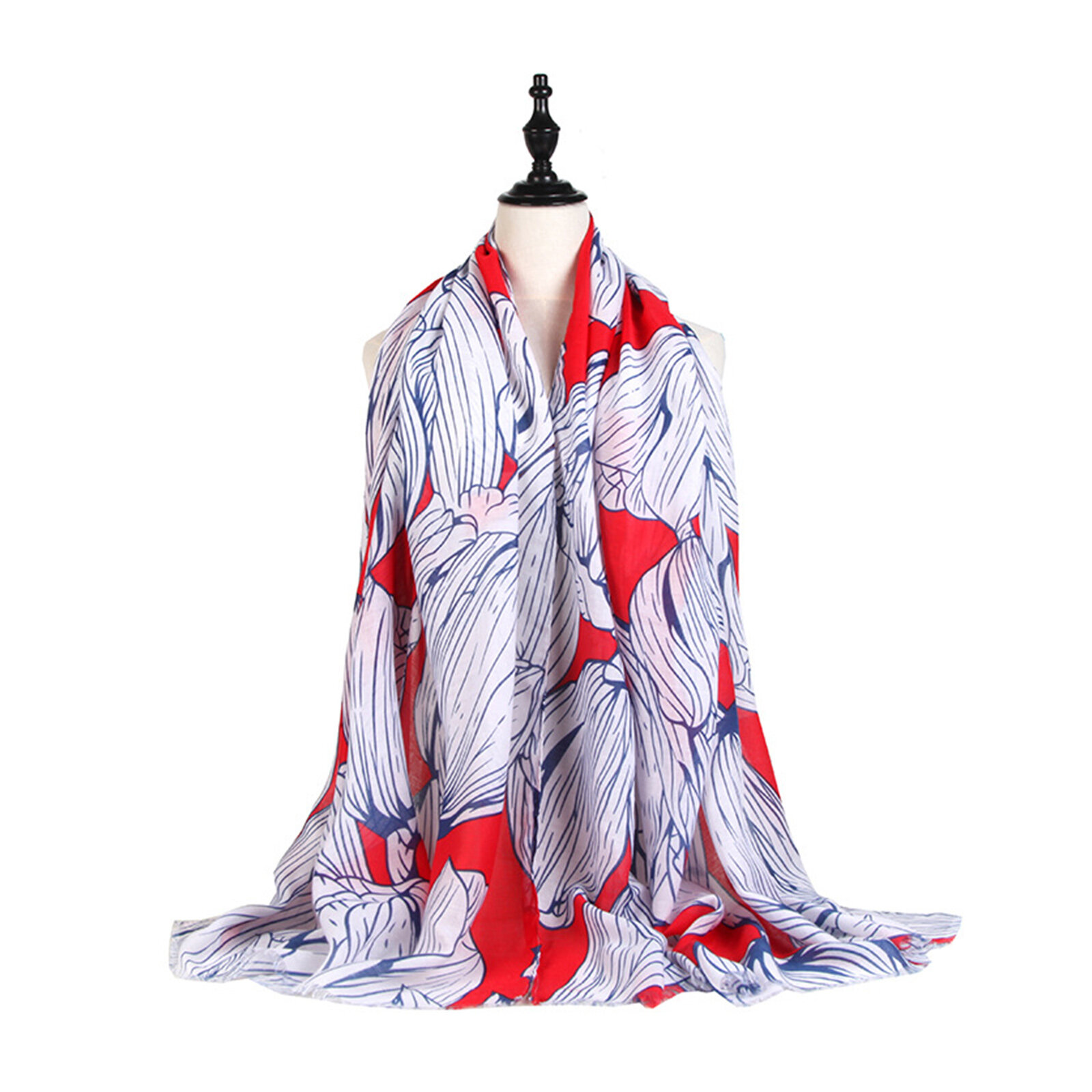 Dames Katoen Linnen Colorful Diverse Bloemenprint Zonnescherm Decoratieve Sjaals Sjaals