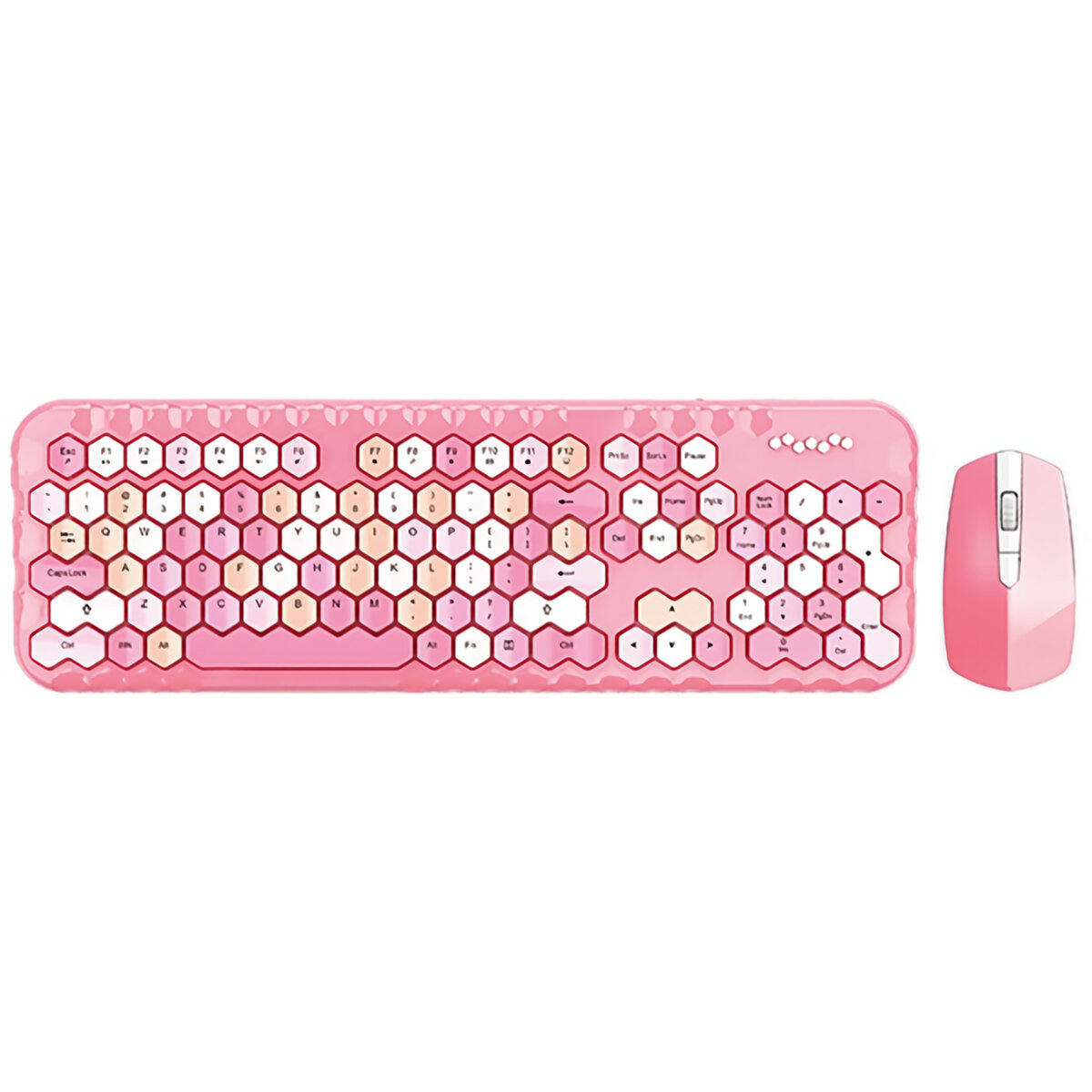 Mofii Honey Plus 2.4G Wireless Tastatur- und Mausset 104 Tasten Honeycomb Keycaps...