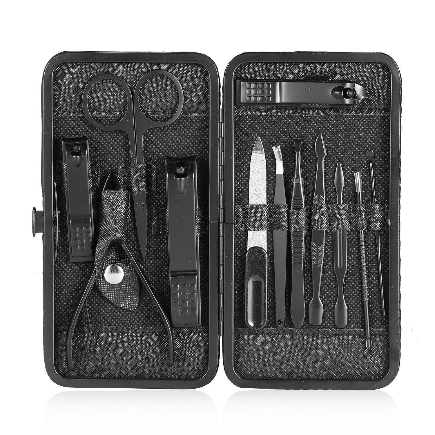 12Pcs Matte Steel Manicure Implement Set Portable Pedicure Tool KitFingernailNail Nail Care Kit With PU Travel Case
